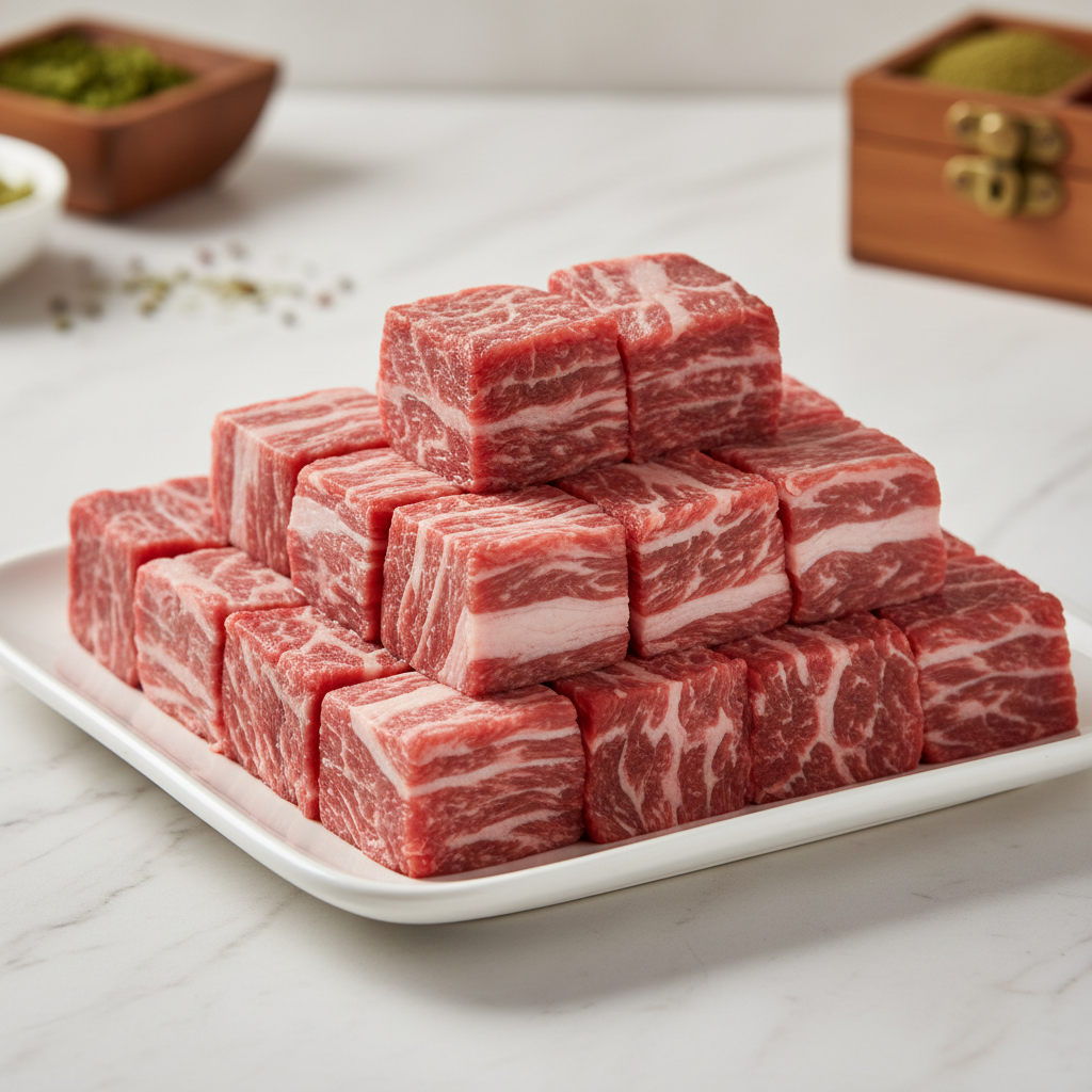 Beef Boneless Kebab Cut (Kerala Kebab) with Fat Bangalore